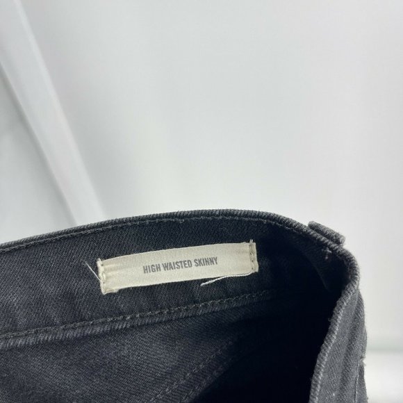 Nili Lotan Jeans Black High Waisted Skinny Frayed Hem High-Rise Stretch Size 24 - Picture 6 of 8